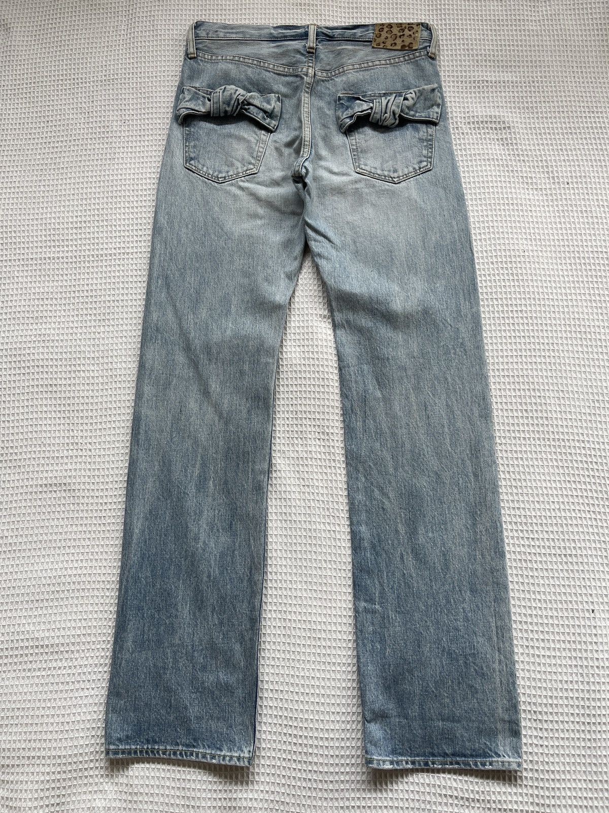 Japanese Brand Rare🔥Vtg MUVEIL Selvedge Redline Light Blue Jeans Size US 33 - 4 Thumbnail