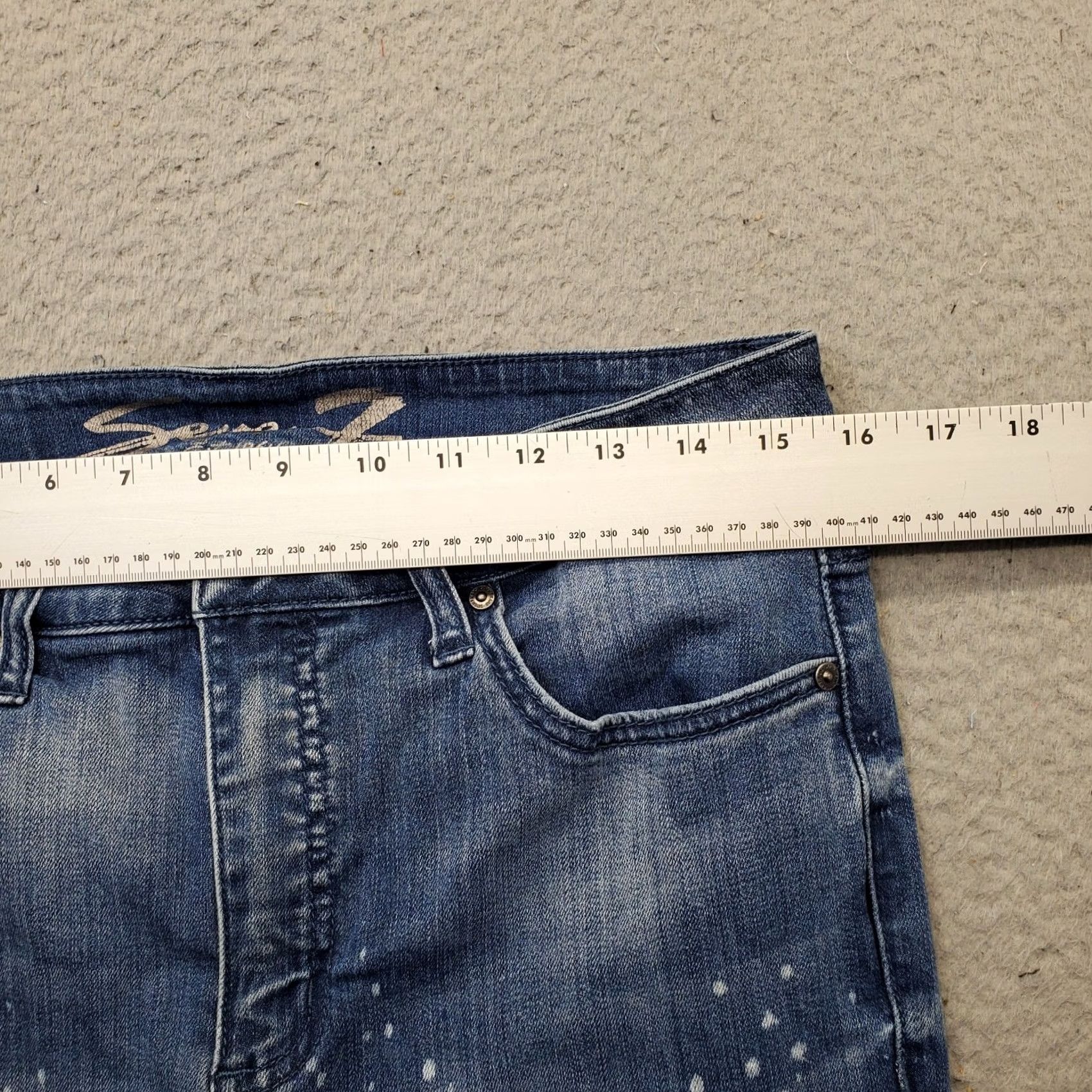 Vintage Seven7 Jeans Womens 10 Blue Denim Faded High Waisted Streetwear Grunge Raw Hem Jeans Women Size 10 Blue Size 32" / US 10 / IT 46 - 6 Thumbnail