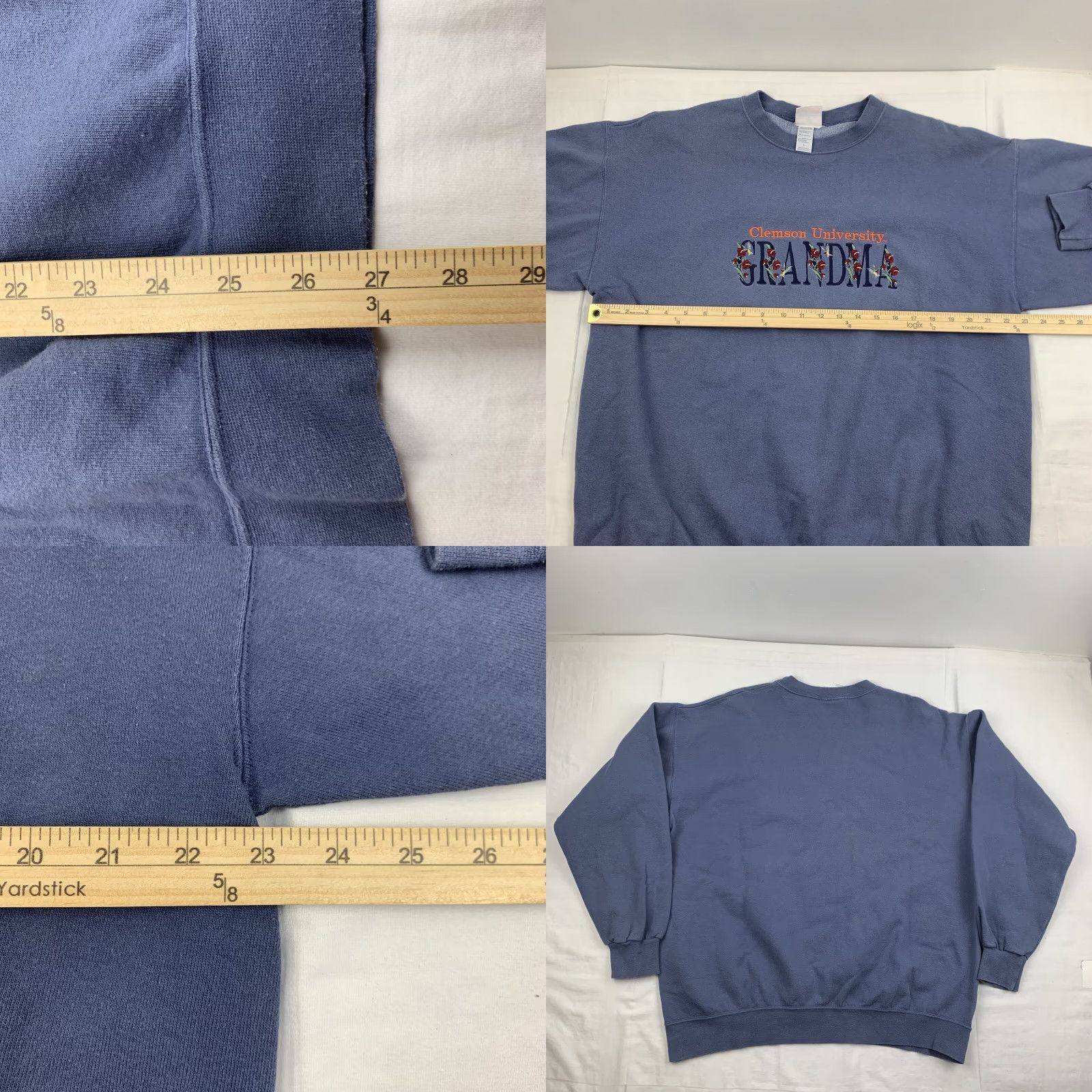 Vintage VINTAGE Top Threads Clemson University Sweatshirt Womens Large Blue Pullover Crew Neck Grandma Y2K College Flowers Size L / US 10 / IT 46 - 8 Thumbnail