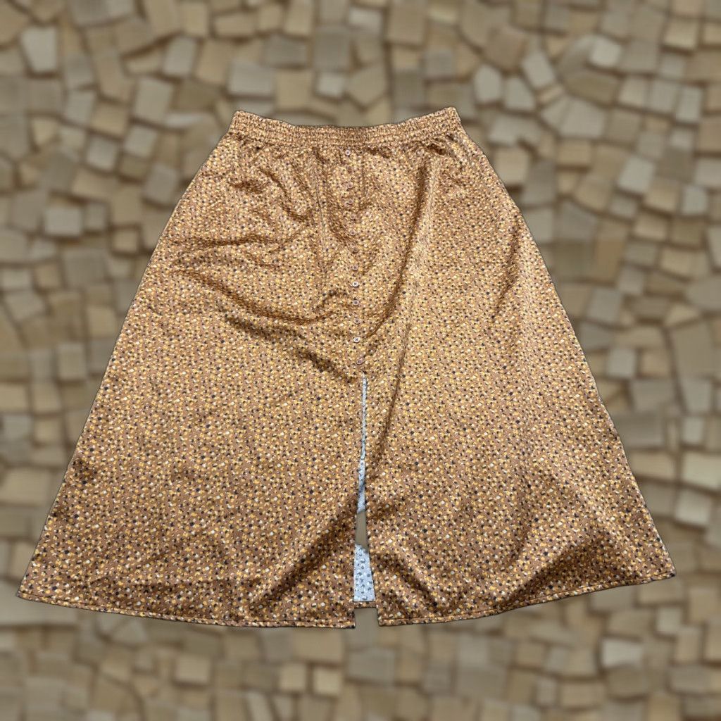 Loft LOFT Skirt Women's Size XL Brown White Blue Orange Pull On Front Slit Size 40" / US 18 - 1 Thumbnail