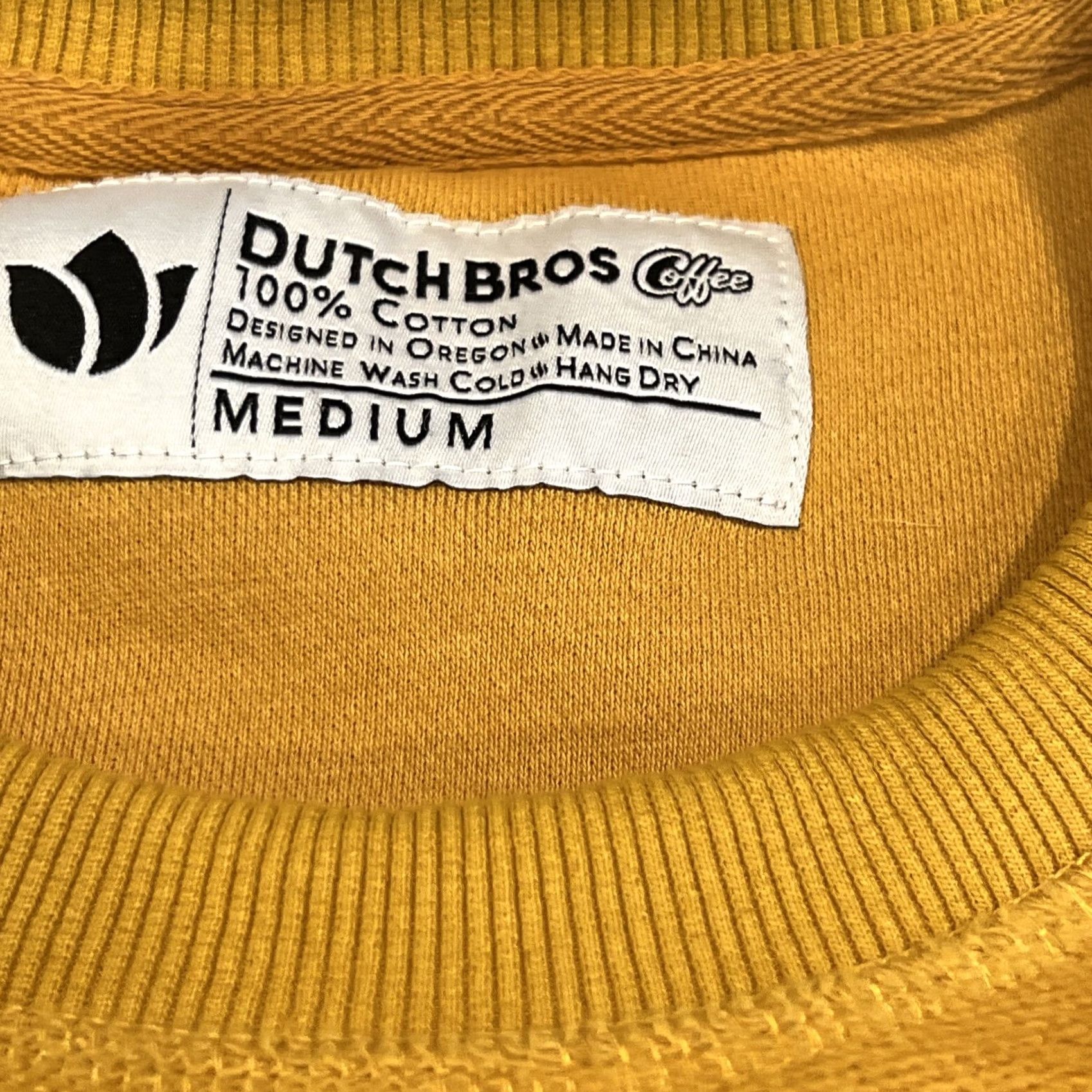 Vintage Dutch Bros Coffee Sweatshirt Men M Mustard Yellow Long Sleeve Crew Neck Logo Embroidered Pullover Coffee Size US M / EU 48-50 / 2 - 3 Thumbnail