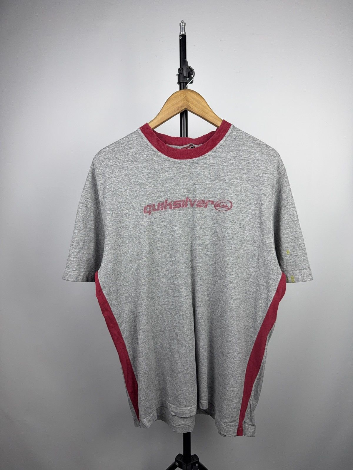 Quiksilver Retro 00s Quiksilver Ringer T-Shirt Grey Red Y2K Surf Tee Size US L / EU 52-54 / 3 - 1 Thumbnail