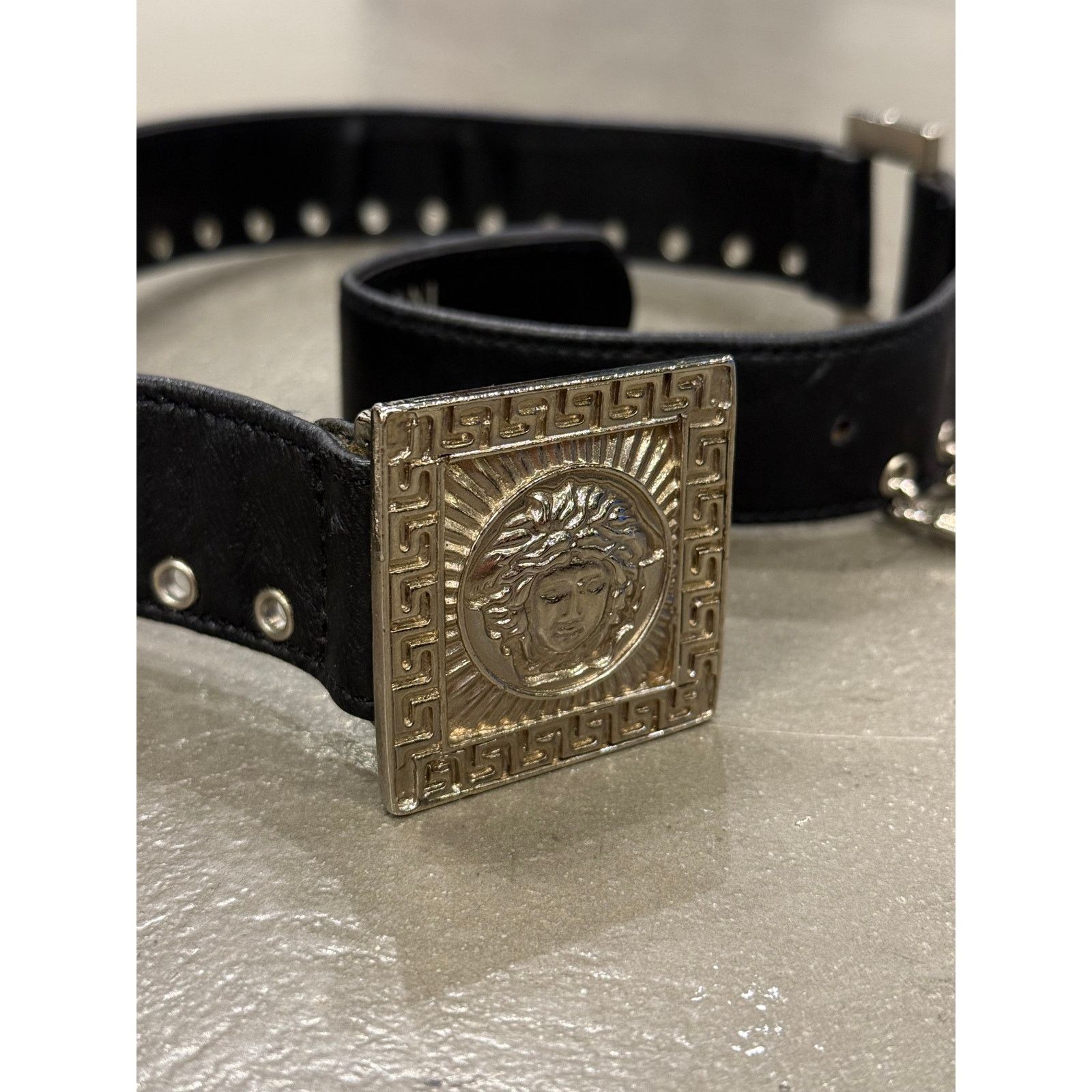 Versace 1990s Gianni Versace safety pin leather belt Size ONE SIZE - 7 Thumbnail