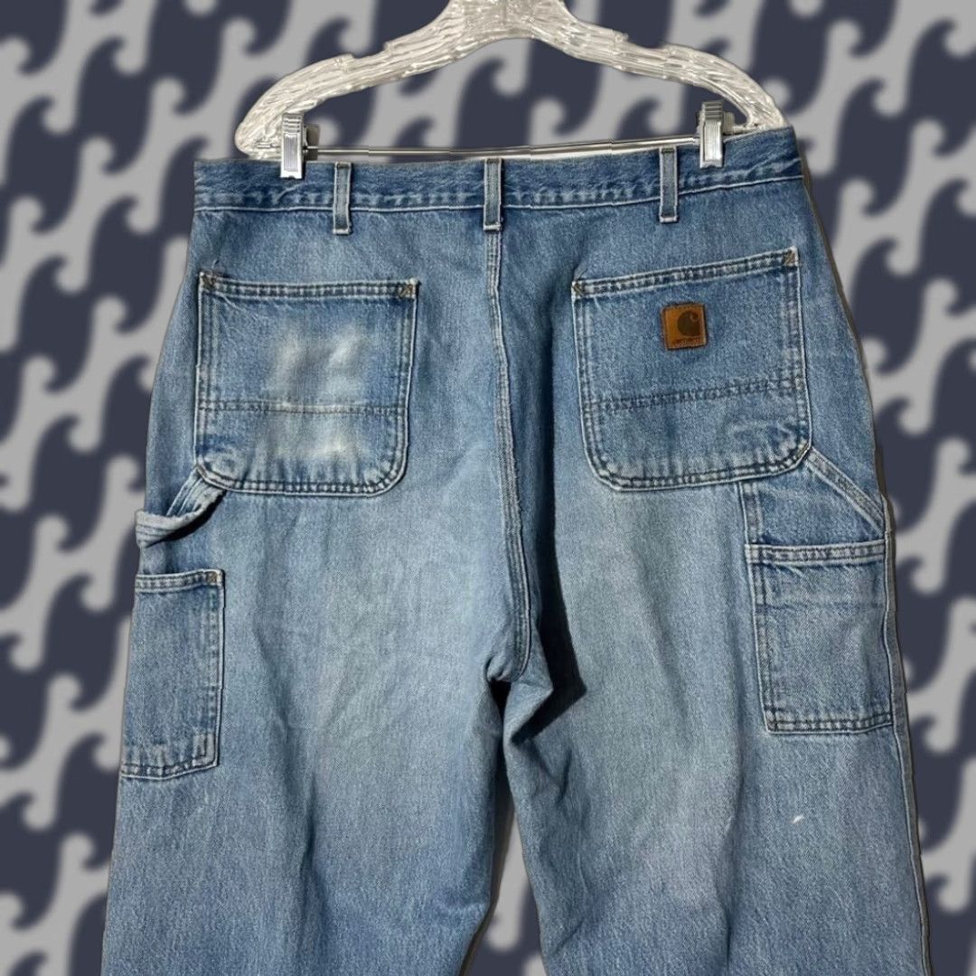 Carhartt VINTAGE Carhartt Carpenter Dungaree Fit Light Blue Denim Jeans Men's 38x34 Size US 38 / EU 54 - 1 Thumbnail