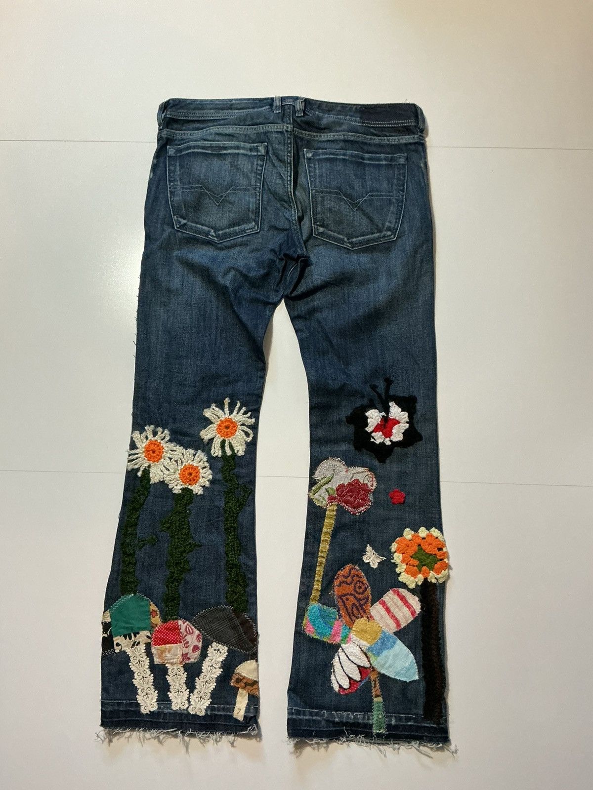 Diesel Diesel Zathan Bootcut Mushroom Shrooms Patchwork Denim Jeans Size US 36 / EU 52 - 2 Thumbnail