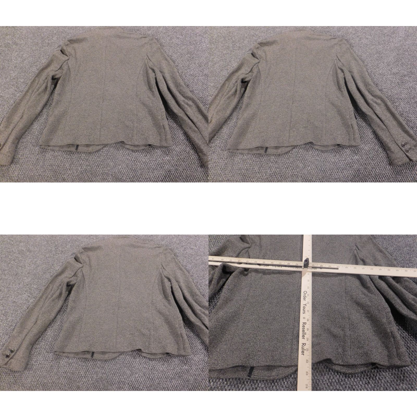 Ann Taylor Ann Taylor Loft Blazer Jacket Medium Womens Gray Cotton Knit Solid Long Sleeve Button Pockets Fall Spring Regular M Size M / US 6-8 / IT 42-44 - 8 Thumbnail