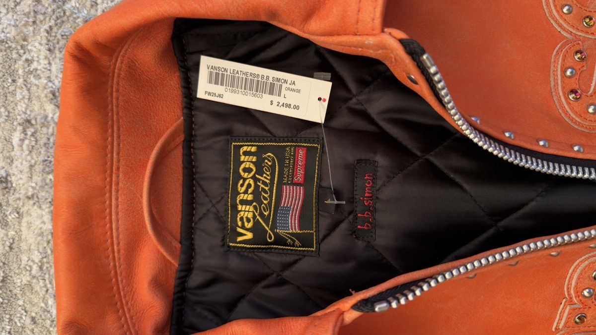Supreme × Vanson Leathers Supreme X vanson leathers orange jacket. Size US L / EU 52-54 / 3 - 3 Thumbnail