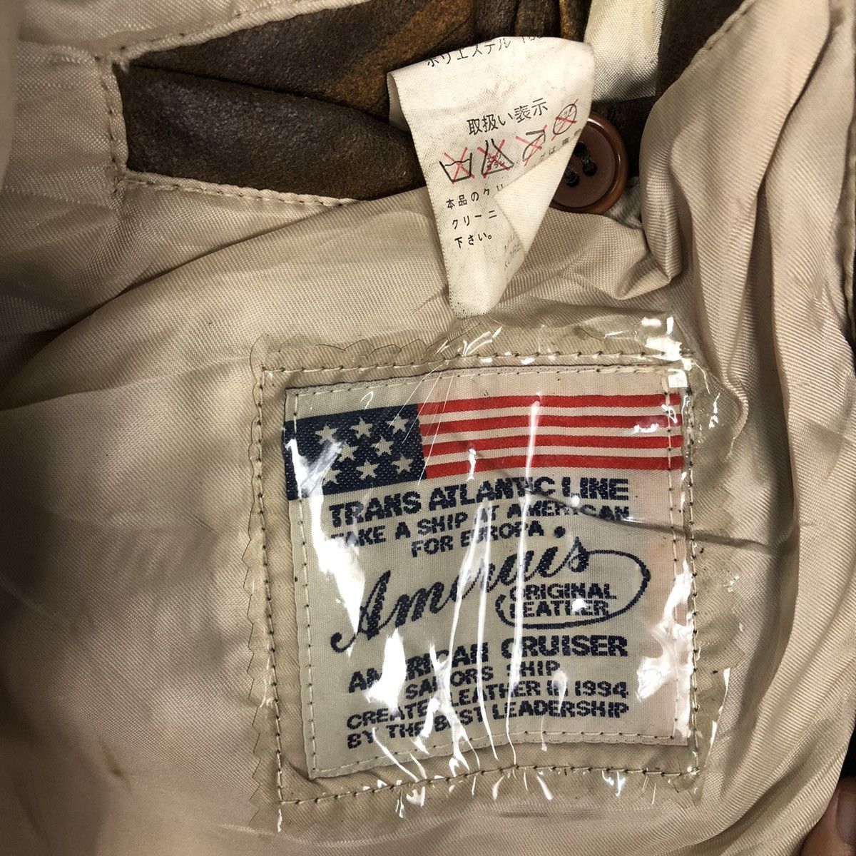 Japanese Brand 🔥Vintage Fly Genuine Leather Jacket Amcruis American Ship Size US M / EU 48-50 / 2 - 15 Thumbnail