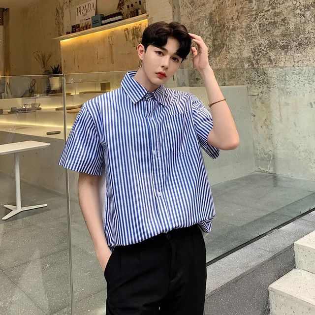 Japanese Brand × Vintage Back Stripe Short Sleeve Button Up Size US M / EU 48-50 / 2 - 2 Thumbnail