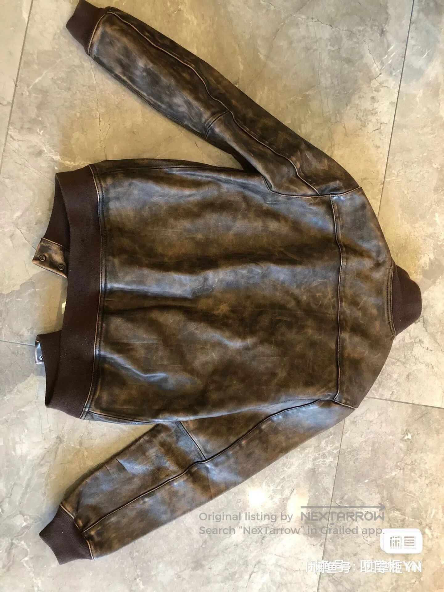 Japanese Brand AVIREXFLY Distressed Tea-Core Leather Jacket. Size US M / EU 48-50 / 2 - 2 Thumbnail