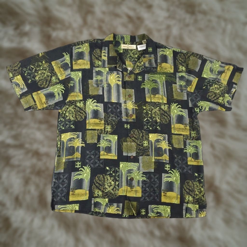Tommy Bahama Tommy Bahama Shirt Mens XL Black Silk Hawaiian Button Up Short Sleeve Shirt Size US XL / EU 56 / 4 - 1 Thumbnail