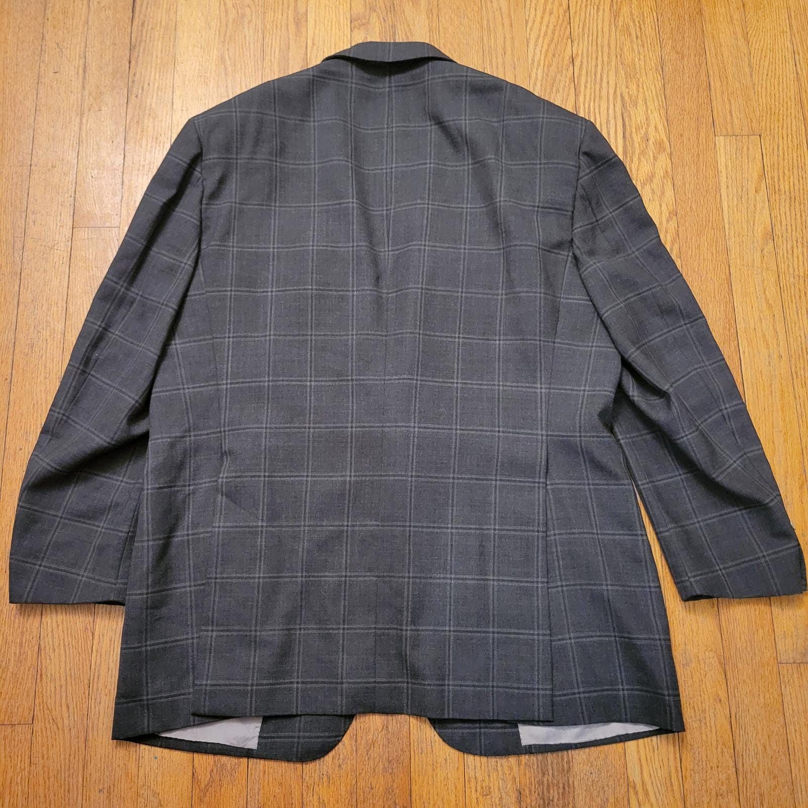 Brioni Brioni 44R Blazer Grey Windowpane Plaid Wool AUGUSTO Preppy Size 44R - 5 Thumbnail