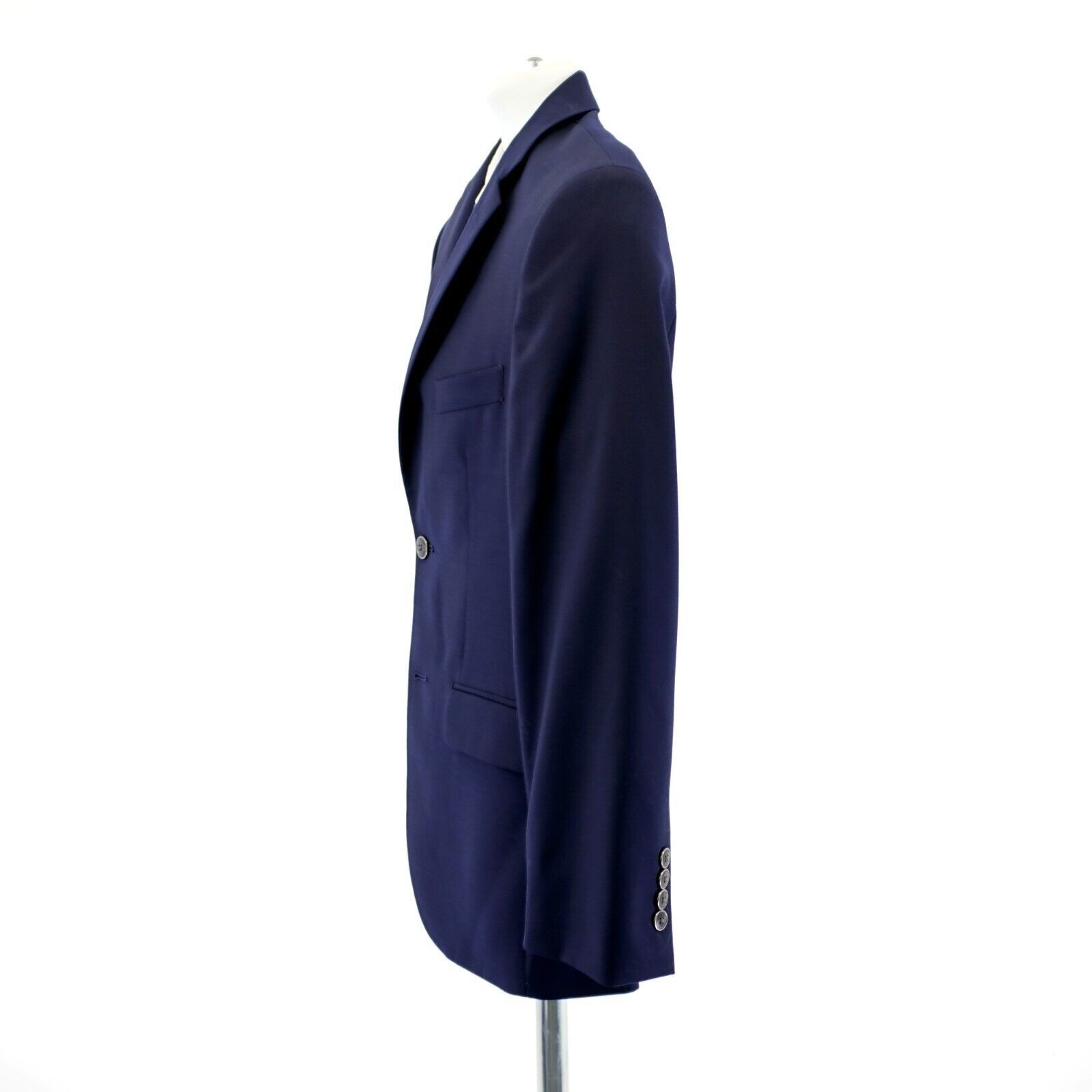 Pronto Uomo Pronto Uomo Textured Basketweave Wool Blue 36S 2 Button Blaz Size 36S - 5 Thumbnail