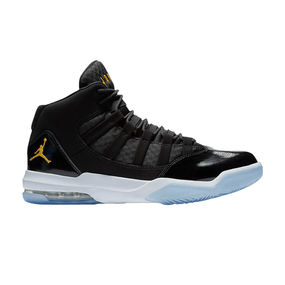 image of Jordan Brand Max Aura Black Gold Shoes, Men's (Size 10.5)