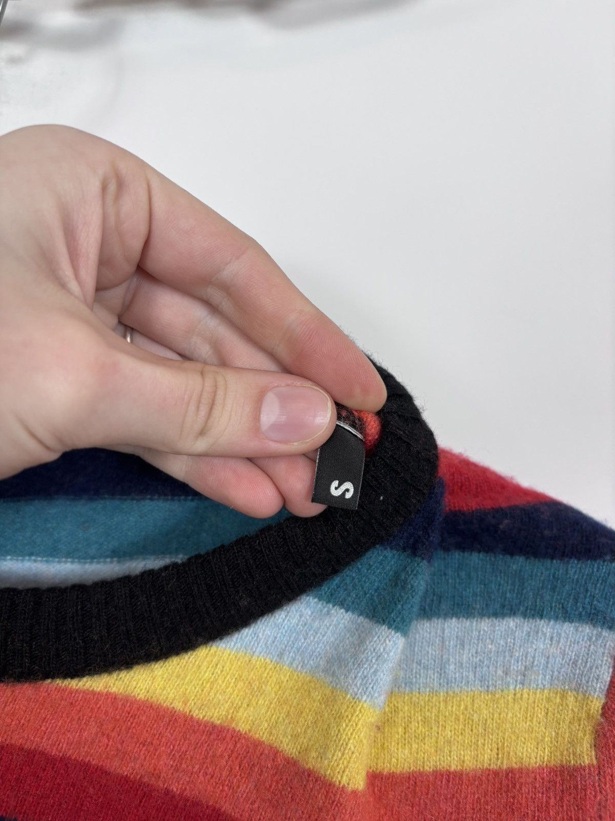 Love Moschino Love Moschino Women’s Rainbow Striped Wool Cashmere Sweater Size S / US 4 / IT 40 - 11 Thumbnail