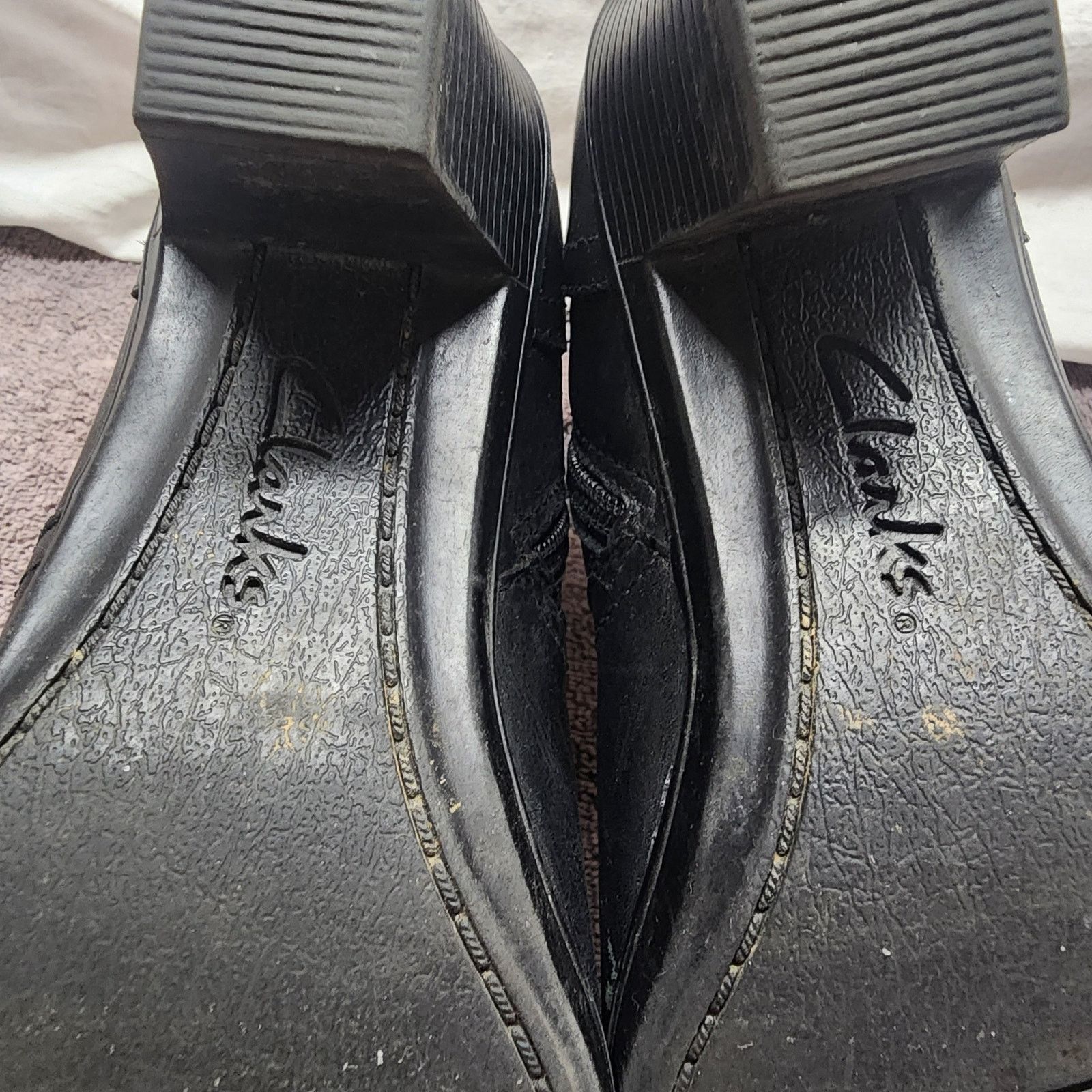 Clarks Clarks women's black leather boots booties zippered 5M b47 Size US 5 / IT 35 - 9 Thumbnail