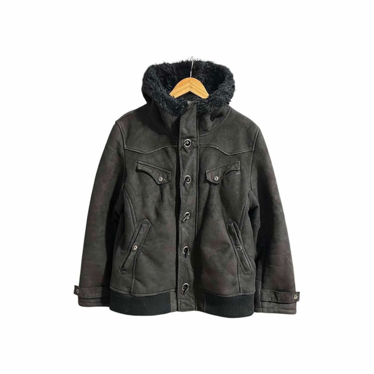Hysteric Glamour 🔥Sick Y2K Wisdom Fur Hooded Suede Jacket Goth Punk Size US L / EU 52-54 / 3 - 6 Thumbnail