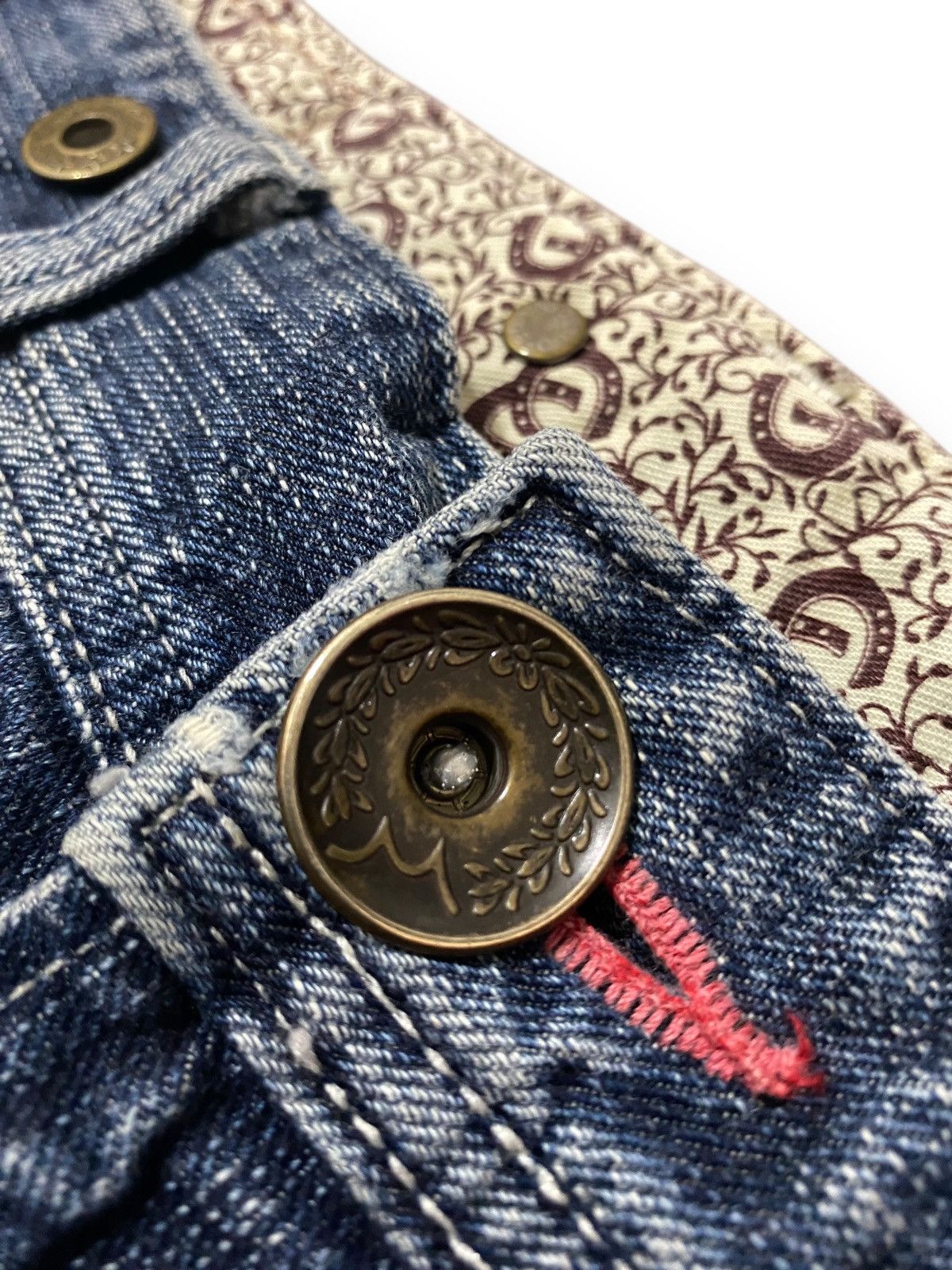 Edwin FLARE Edwin 503 Blue Trip Distressed Splash Paint Denim Size US 33 - 16 Thumbnail