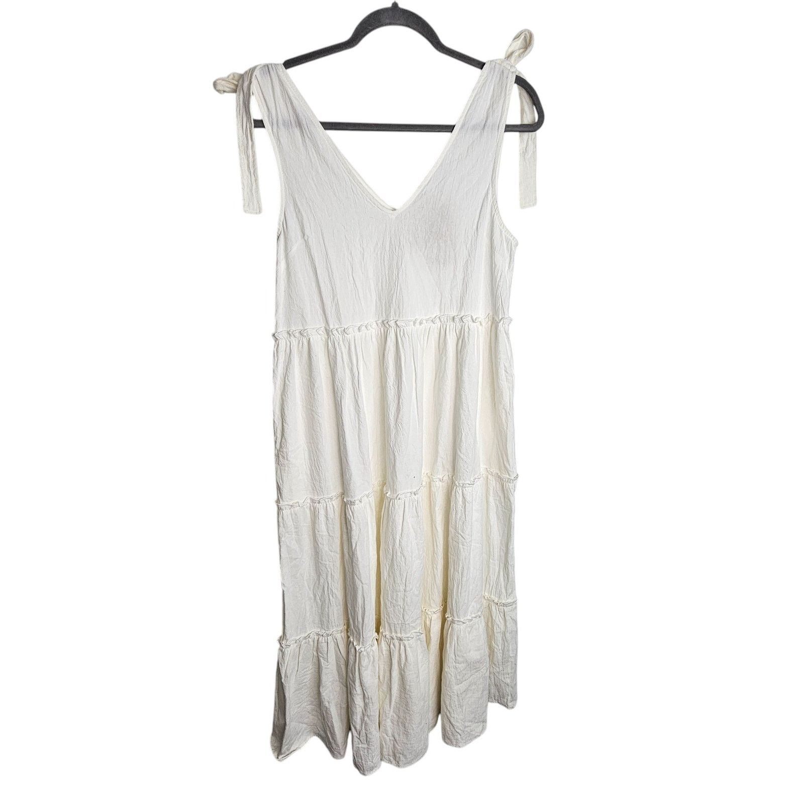 Anthropologie Anthropologie Dress M White Tiered Summer Cottage Romance Size M / US 6-8 / IT 42-44 - 1 Thumbnail