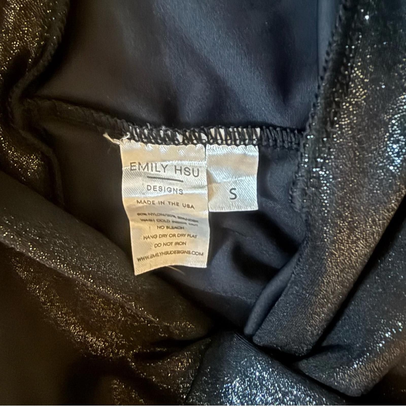 Other Emily Hsu Designs Shimmer Black Leggings Size 28" / US 6 / IT 42 - 3 Thumbnail