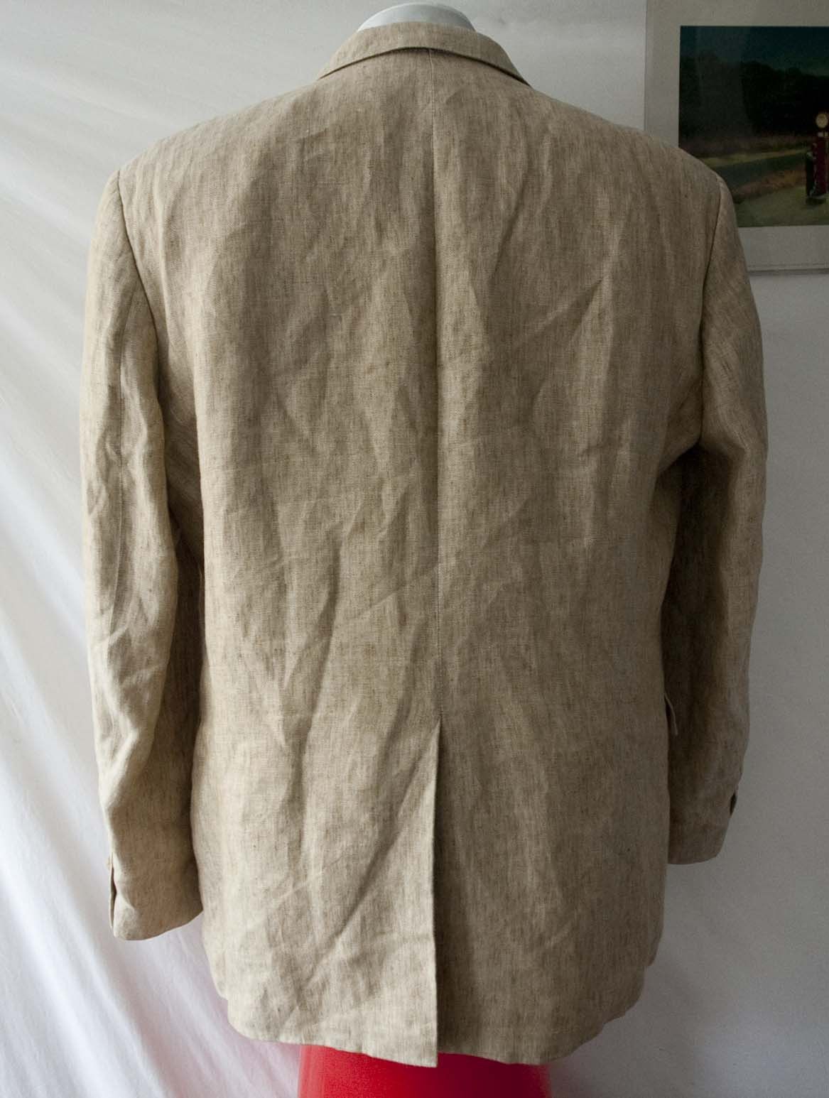 Hugo Boss Hugo Boss Jacket Rossellini 100% Linen Size 44R Herringbone Size 44R - 2 Thumbnail