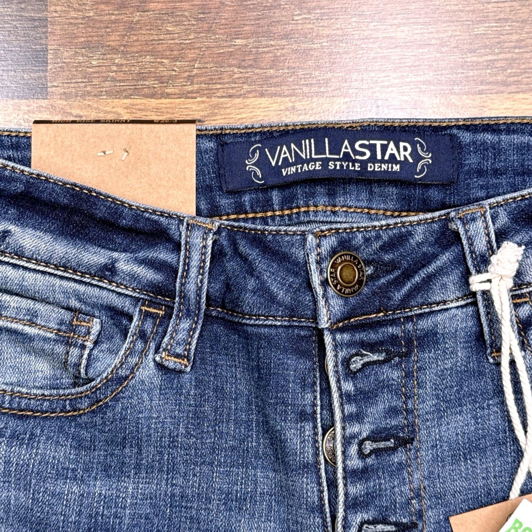 Vintage Vanilla Star High Rise Skinny Jeans Womens Juniors 3 Stretch Distressed New Size 26" / US 2 / IT 38 - 4 Thumbnail