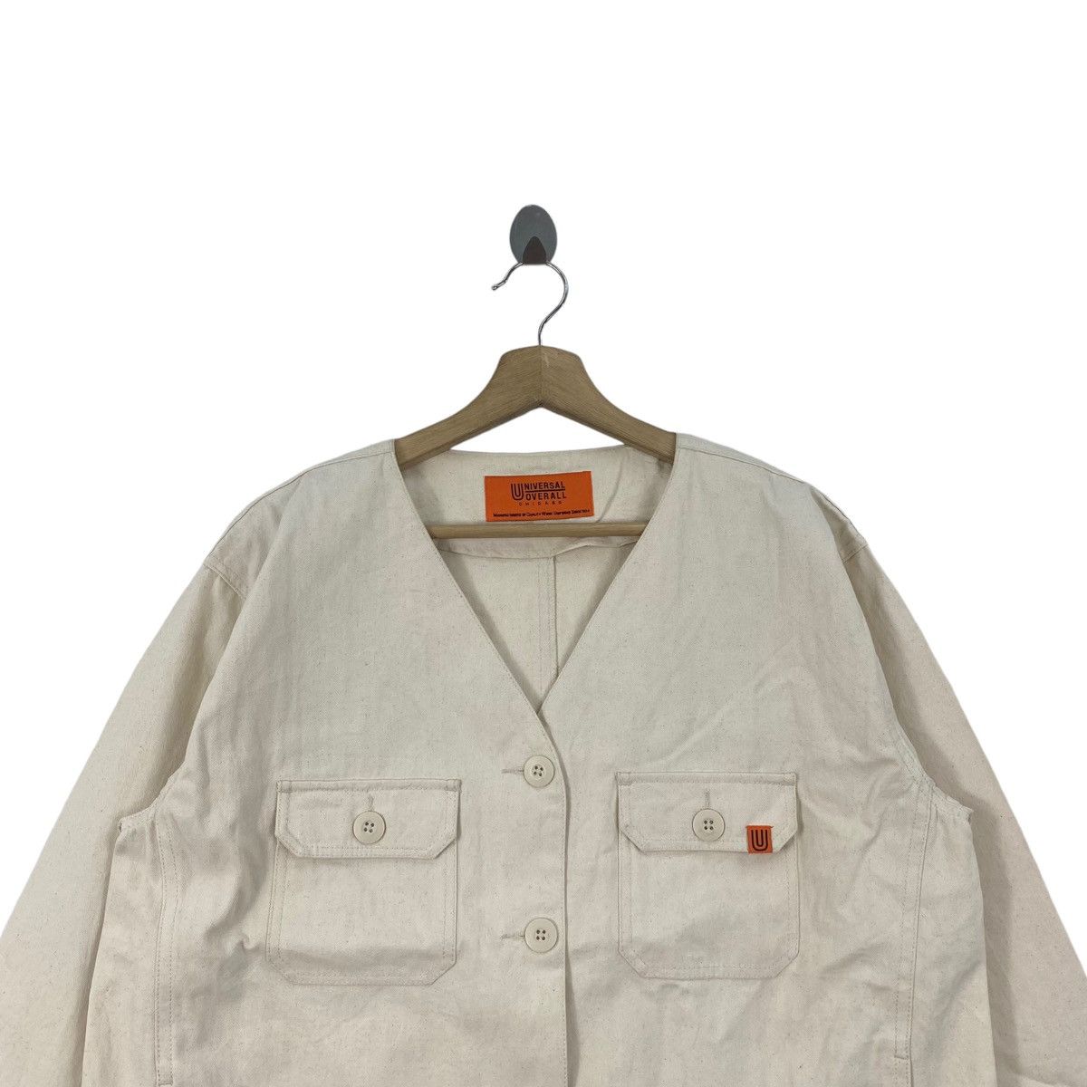 Universal Overall Chicago UNIVERSAL OVERALL CHICAGO Button Up Cream Denim Jacket Size US L / EU 52-54 / 3 - 2 Thumbnail