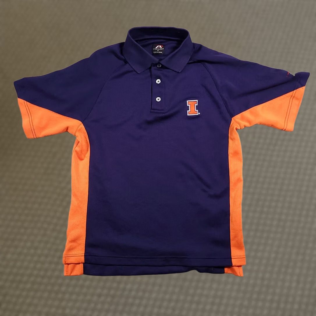 Pro Player Pro Player P2 Polo Shirt University Of Illinois Fighting Illini Blue Orange Mens Size US S / EU 44-46 / 1 - 1 Thumbnail