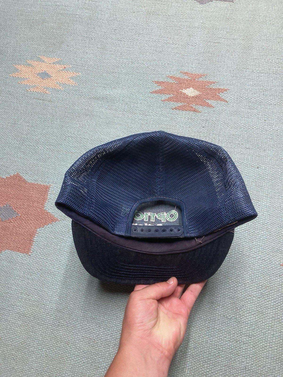 Vintage Vintage 80s trucker hat option action denim dark wash USA Size ONE SIZE - 4 Thumbnail