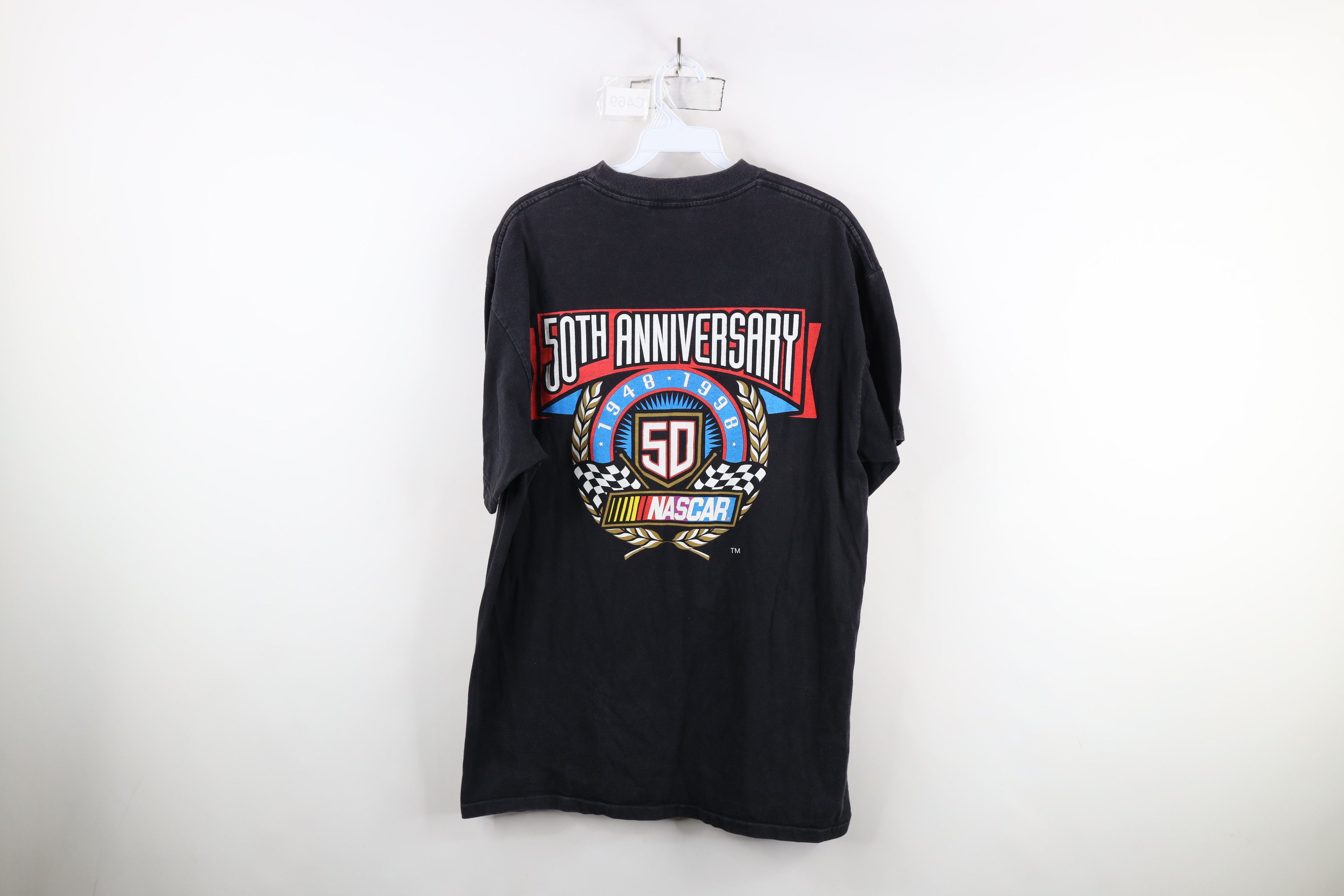 Vintage Vintage 90s Nascar Spell Out 50th Anniversary Racing T-Shirt Size US L / EU 52-54 / 3 - 10 Thumbnail