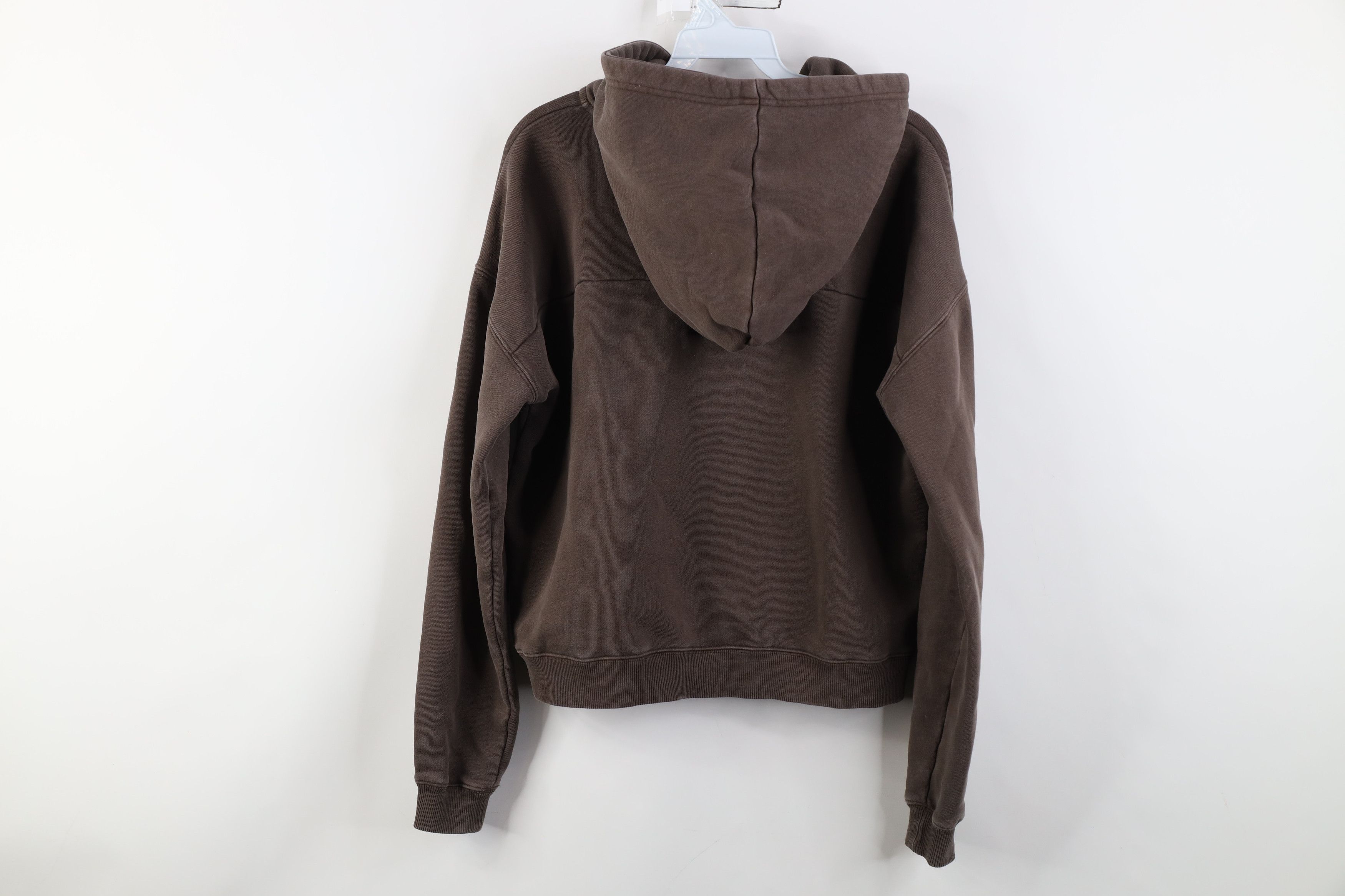 Vintage Bearded Goat Blank Cropped Heavyweight Full Zip Hoodie Brown Size M / US 6-8 / IT 42-44 - 13 Thumbnail