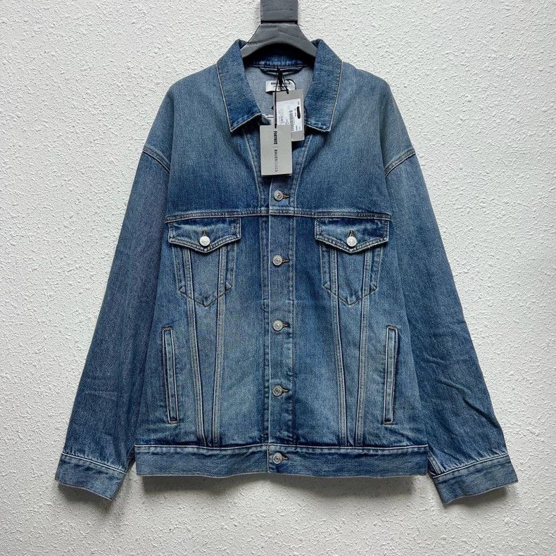 Balenciaga Balenciaga Fort Night Washed Blue Destroyed Long Sleeve De Size US XS / EU 42 / 0 - 1 Thumbnail