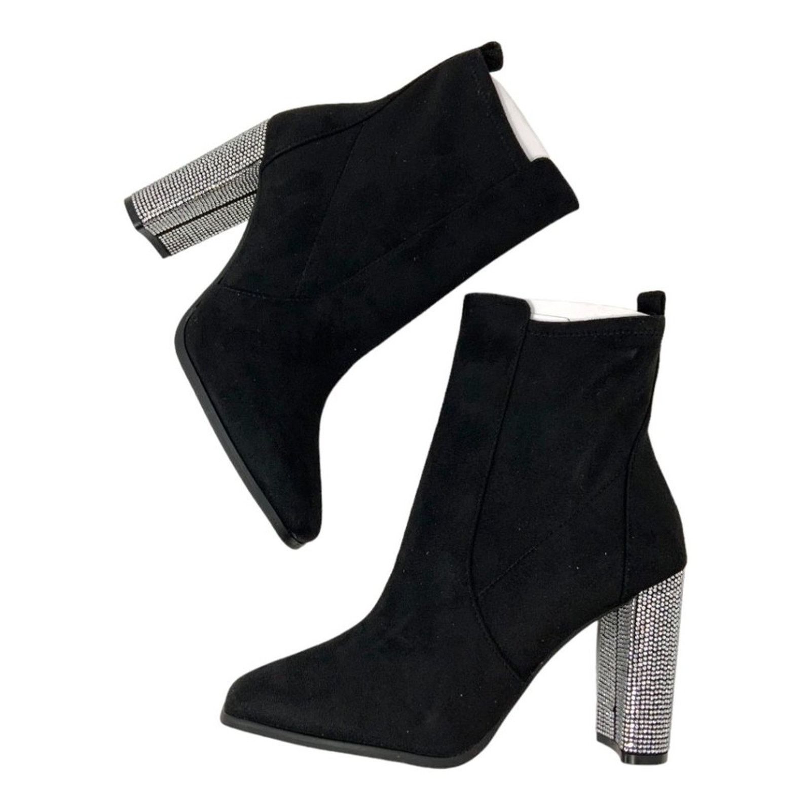 Aldo Aldo Aurla Black Ankle Boot Rhinestone Heel 8 NWT $140 MSRP Size US 8 / IT 38 - 1 Thumbnail