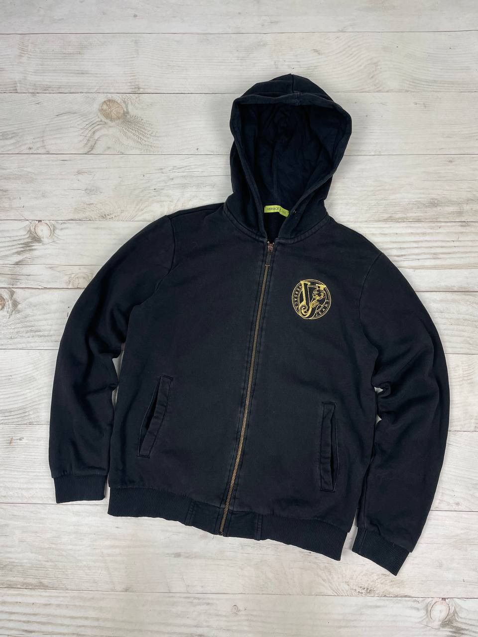 Versace × Versace Jeans Couture Vintage Versace Jeans Zip Hoodie Big Logo Pullover Luxury Size US S / EU 44-46 / 1 - 1 Thumbnail