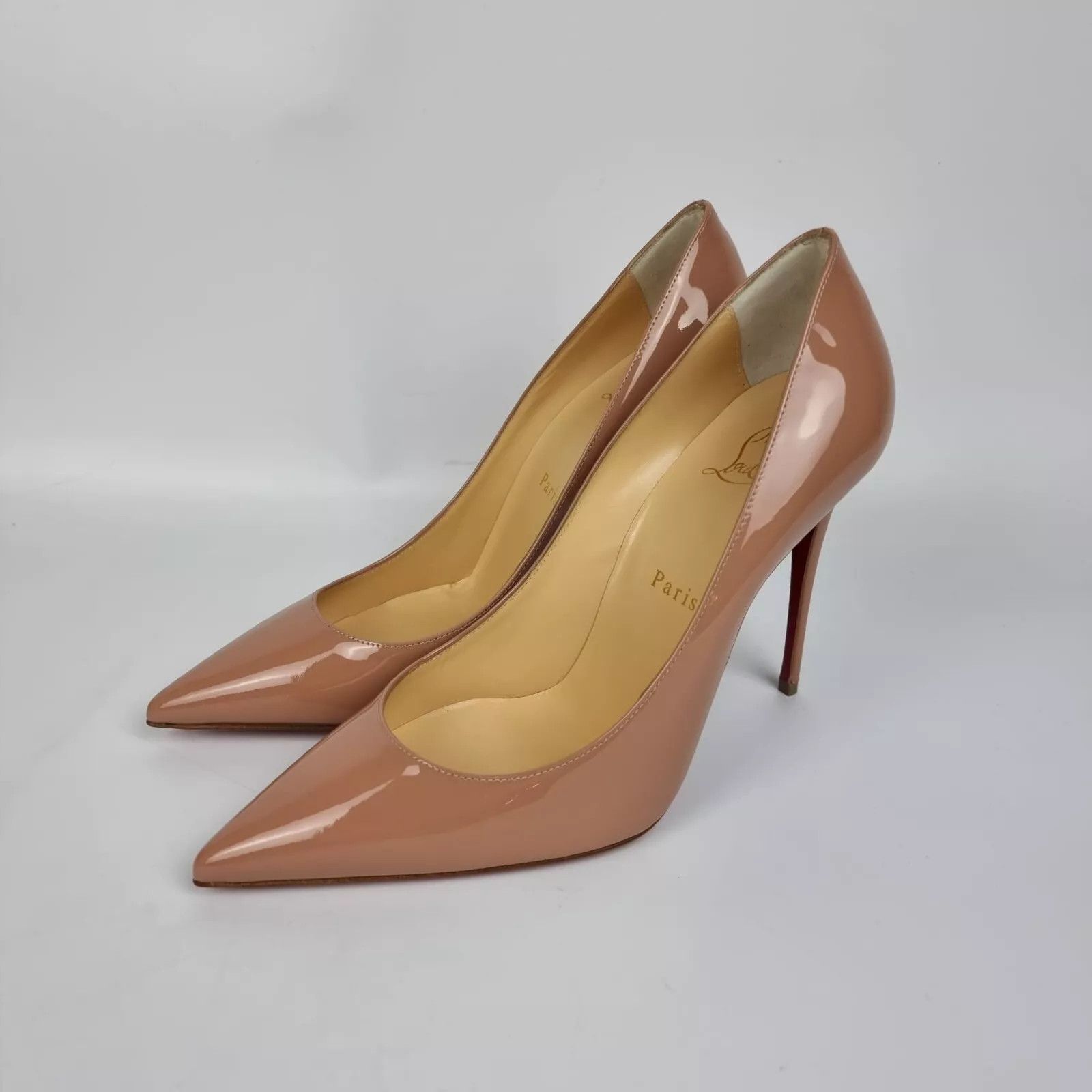 CHRISTIAN LOUBOUTIN Kate Nude Patent 100MM Pumps