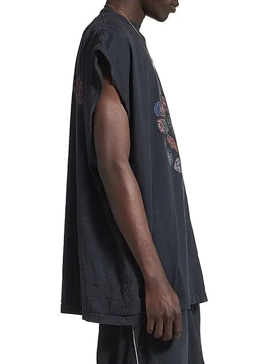 Balenciaga os11x0326 Spiral Crest Sleeveless T-Shirt in Black Size US L / EU 52-54 / 3 - 4 Thumbnail