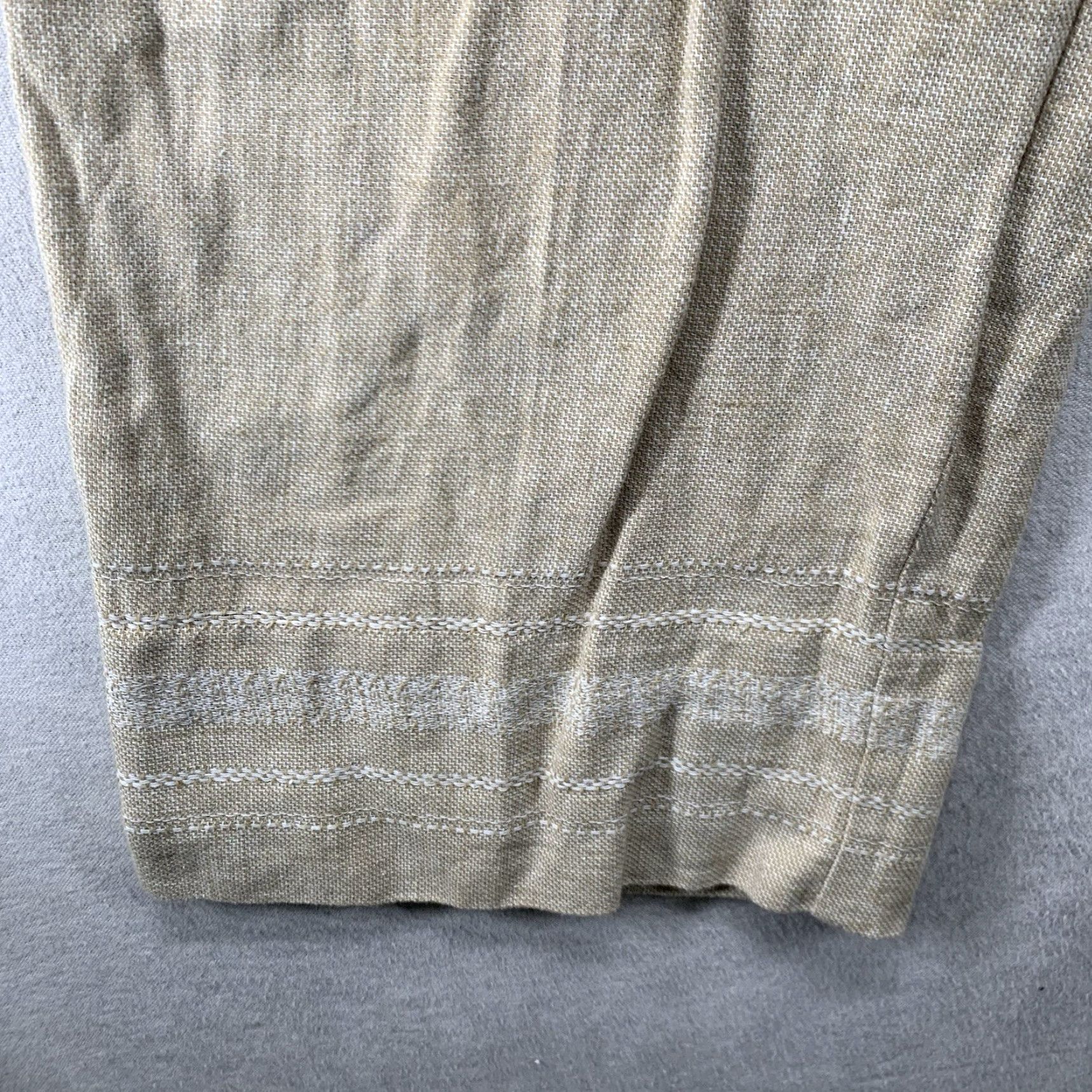 Vintage Vintage Women's Linen Cotton Blend Crop Pants PXL High-Waist Elastic Beige Summer Spring Casual Size 40" / US 18 - 5 Thumbnail