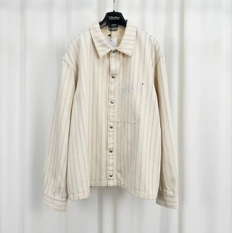 Dior Dior Men's Long Sleeve Cotton Striped Coat 0089 Size US XL / EU 56 / 4 - 1 Thumbnail