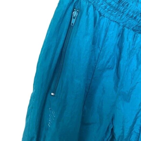 Vintage VINTAGE Mens XL Track Pants Blue Teal Nylon Wind Resistant Jogger Pants 90s Size US 33 - 5 Thumbnail
