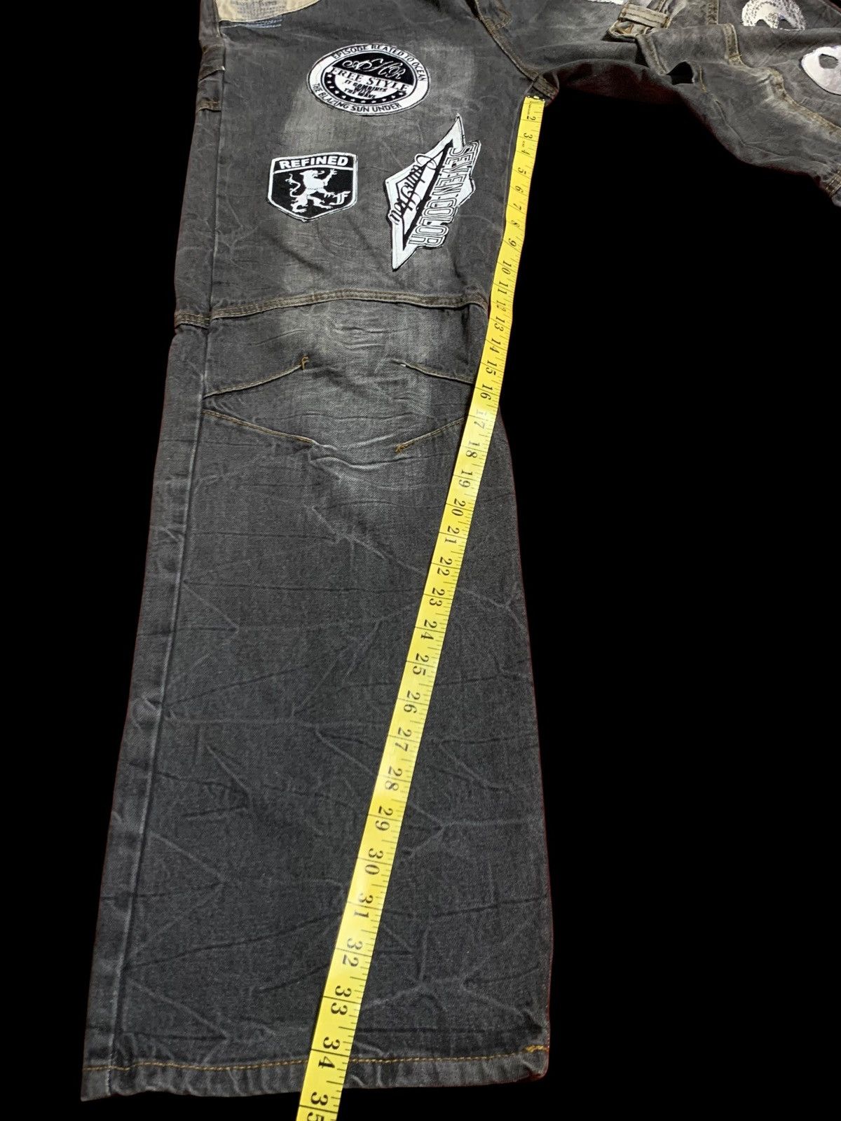 Japanese Brand vintage bondage punk skull head waist half back front Denim Size US 37 - 13 Thumbnail