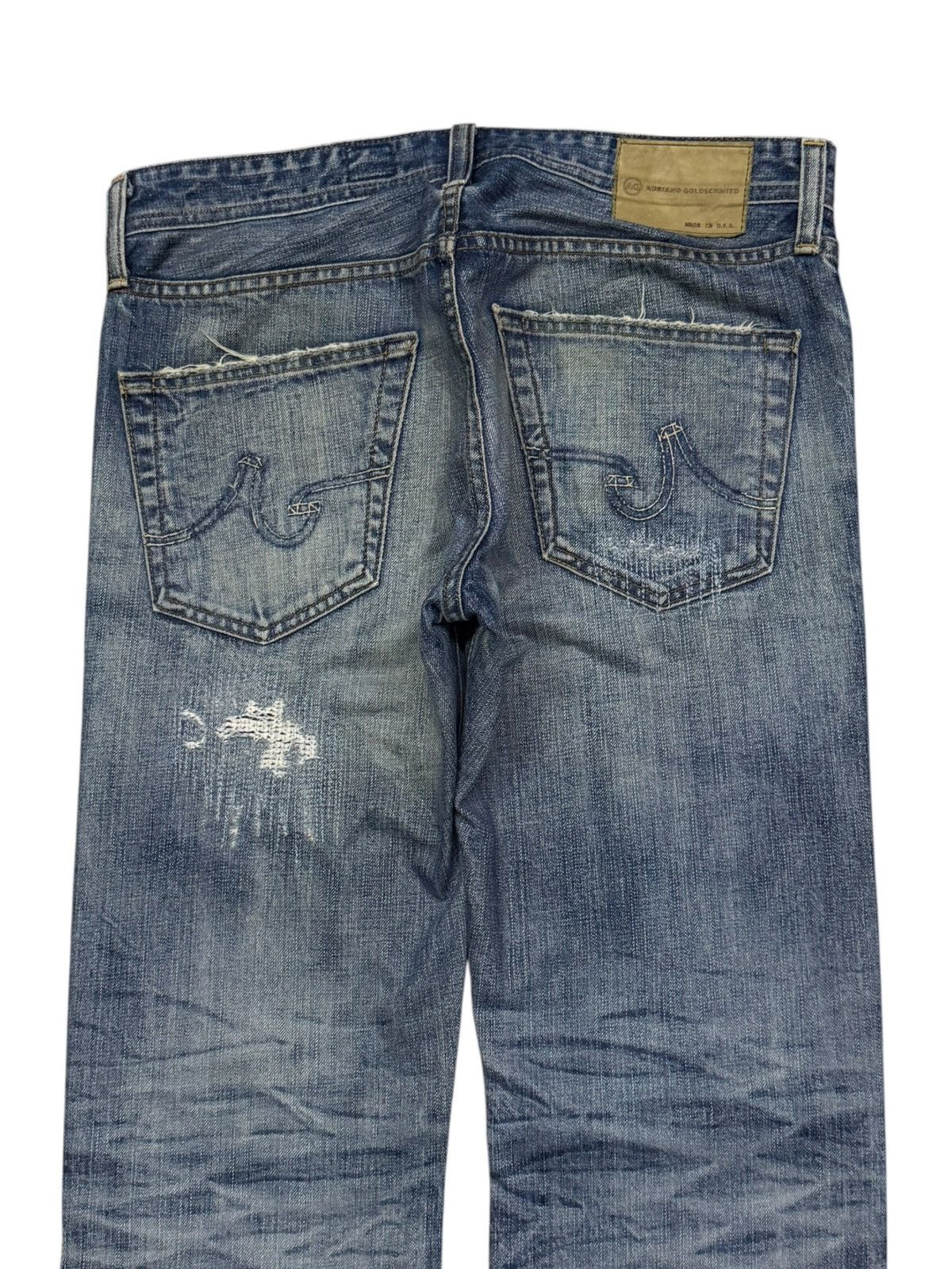 AG Adriano Goldschmied Vintage AG Adriano Goldschmied Destroyed Vintage Wash Denim Size US 33 - 5 Thumbnail