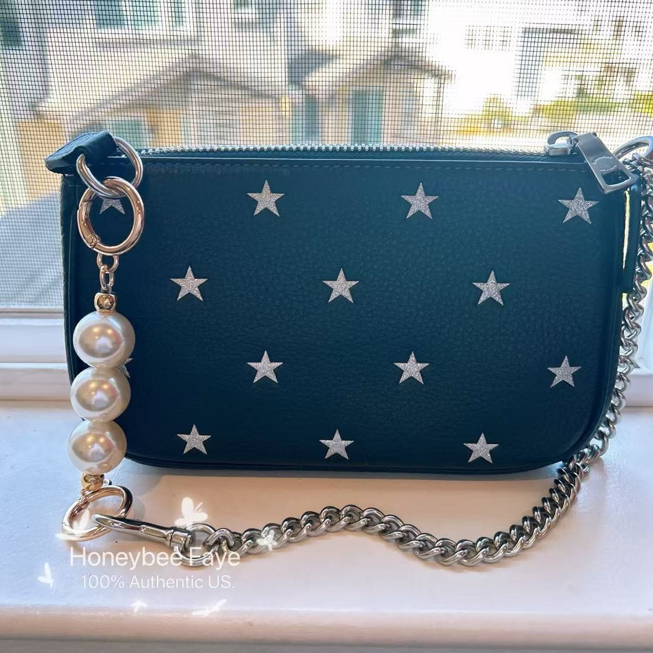 Coach Nolita 19 With Star Print CW409 plus extended Pearl chain Size ONE SIZE - 2 Thumbnail