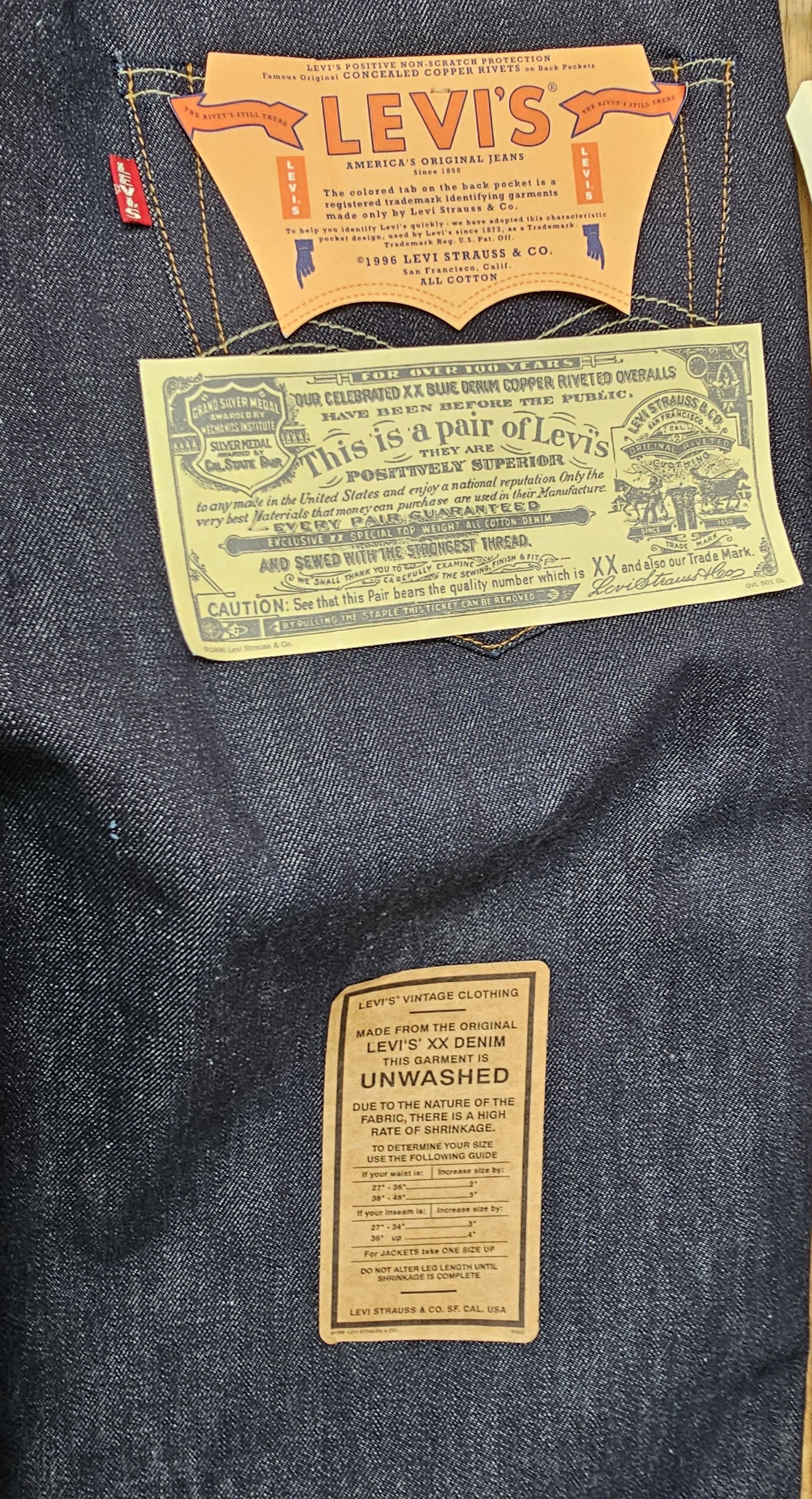 Levi's Levi's lvc 501xx 1955 50155 w36 L36 Made in USA dead stock Size US 36 / EU 52 - 8 Thumbnail