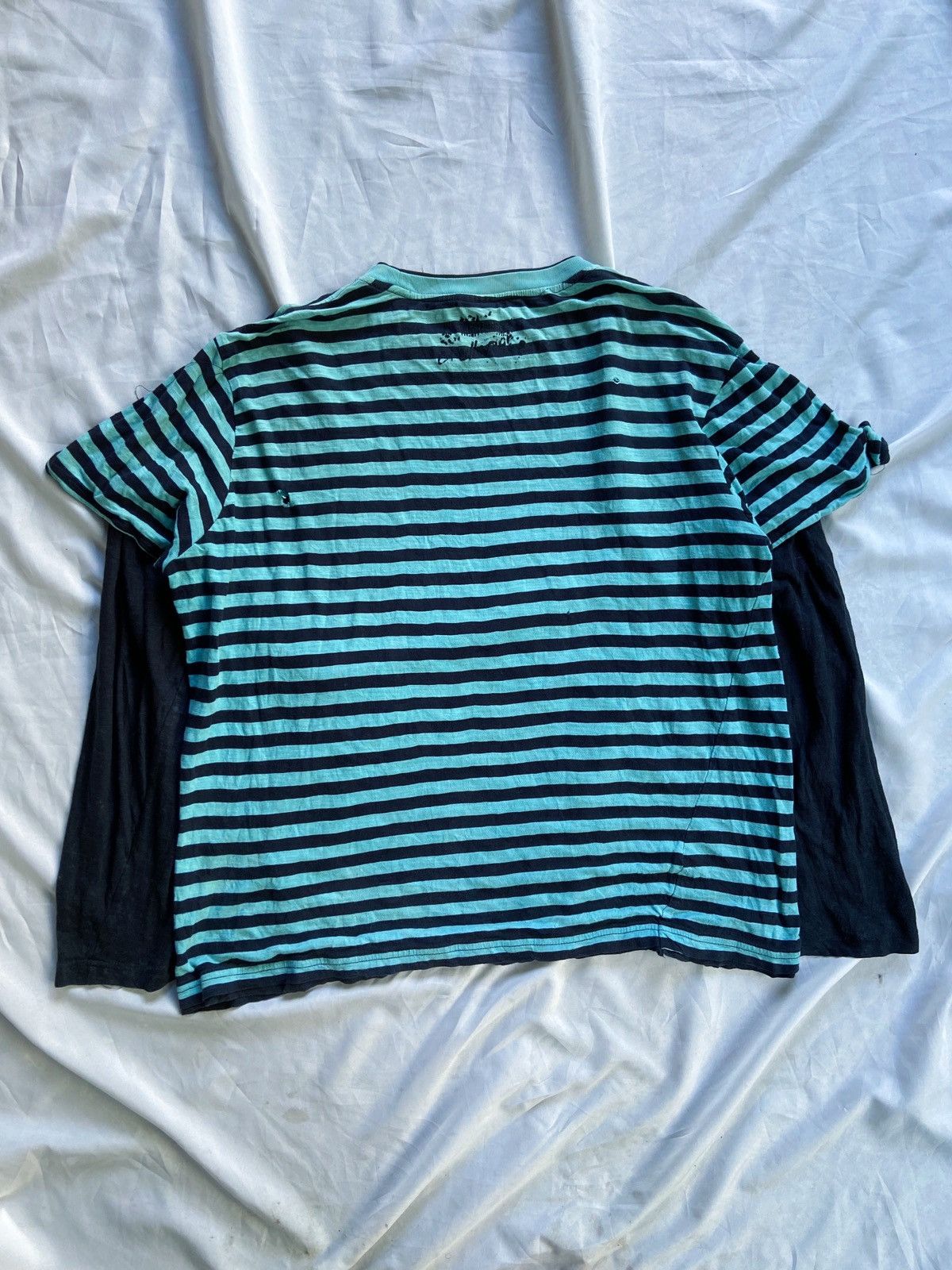 Hysteric Glamour DOUBLE LAYER INTERCREW DISTRESSED STRIPED ART ​LONG SLEEVE Size US L / EU 52-54 / 3 - 2 Thumbnail