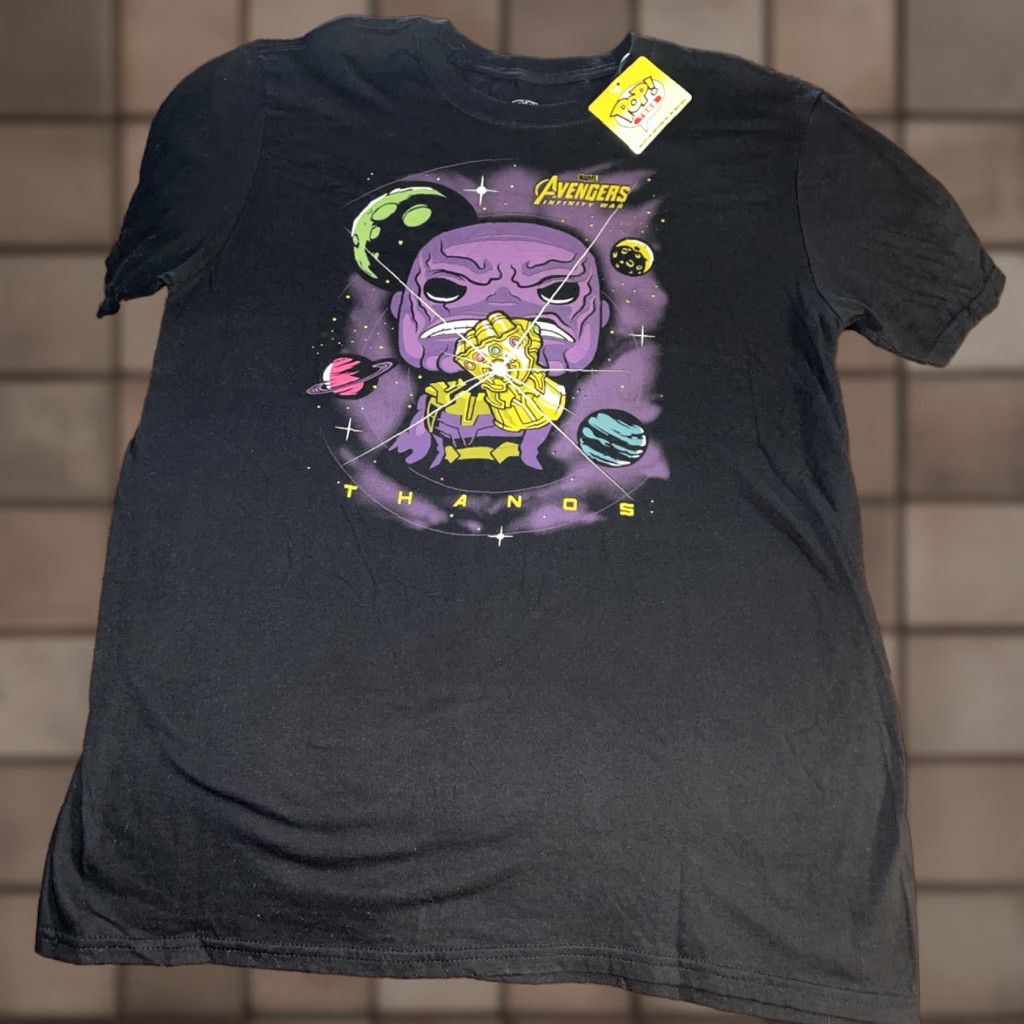 Vintage Marvel Funko Pop Avengers Infinity War Thanos T-Shirt Black Adult Large Mens NWT Size US L / EU 52-54 / 3 - 1 Thumbnail