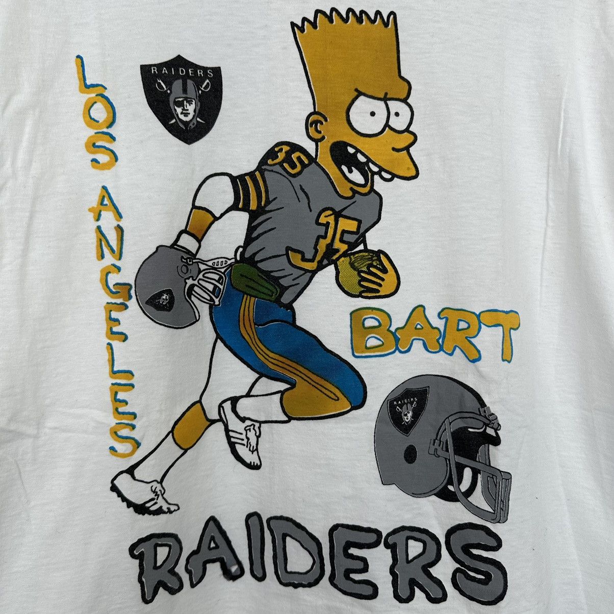 NFL Vintage 90s Los Angeles Raiders Bart Simpson tee very rare Size US XL / EU 56 / 4 - 7 Thumbnail