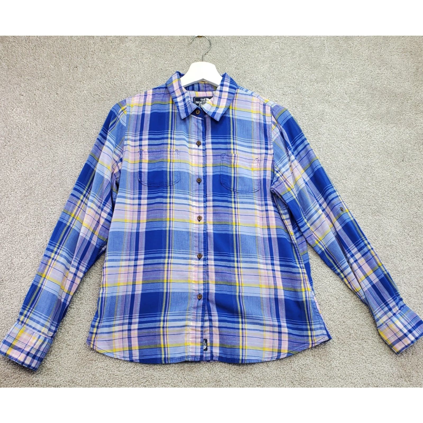 The North Face The North Face Shirt Women Medium Multi Blue Plaid 100% Cotton Pockets Button-Up Size M / US 6-8 / IT 42-44 - 2 Thumbnail