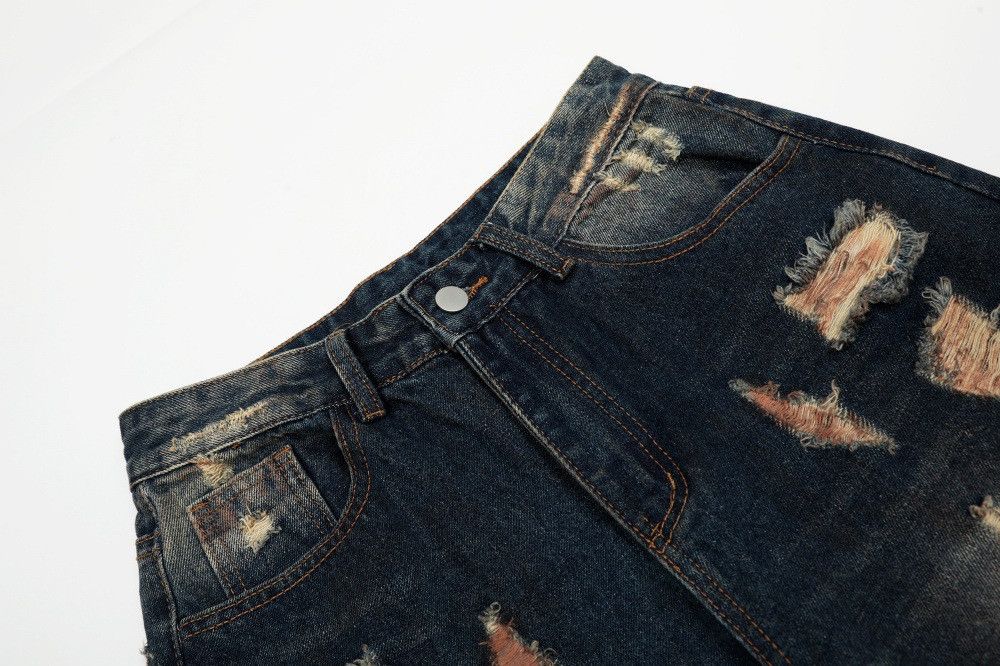 Vintage Men's punk street style distressed loose casual ripped jeans Size US 32 / EU 48 - 3 Thumbnail