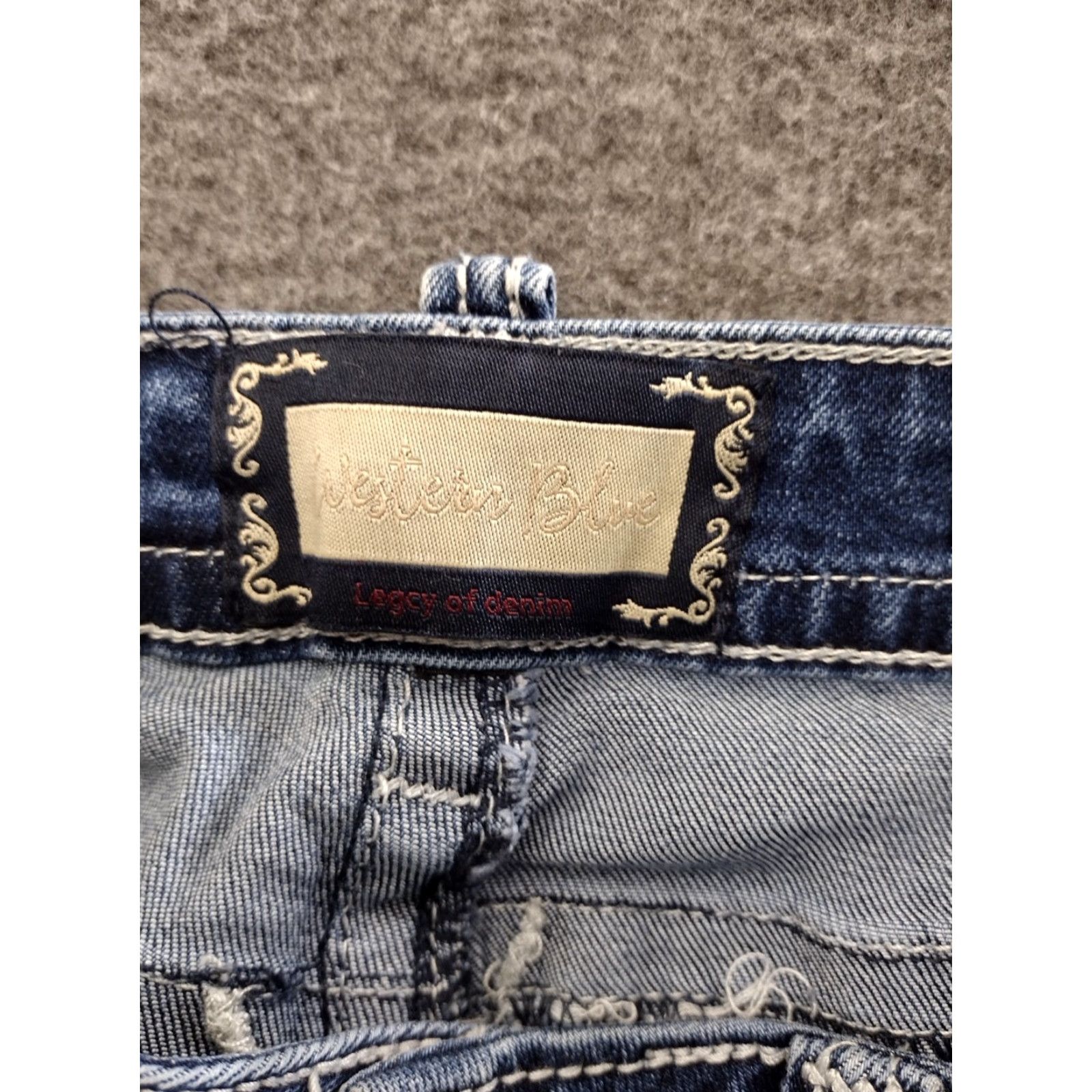 Denime Western Blue Women's Denim Classic Boot Cut Jeans Size 28 Rhinestones Size 28" / US 6 / IT 42 - 7 Thumbnail
