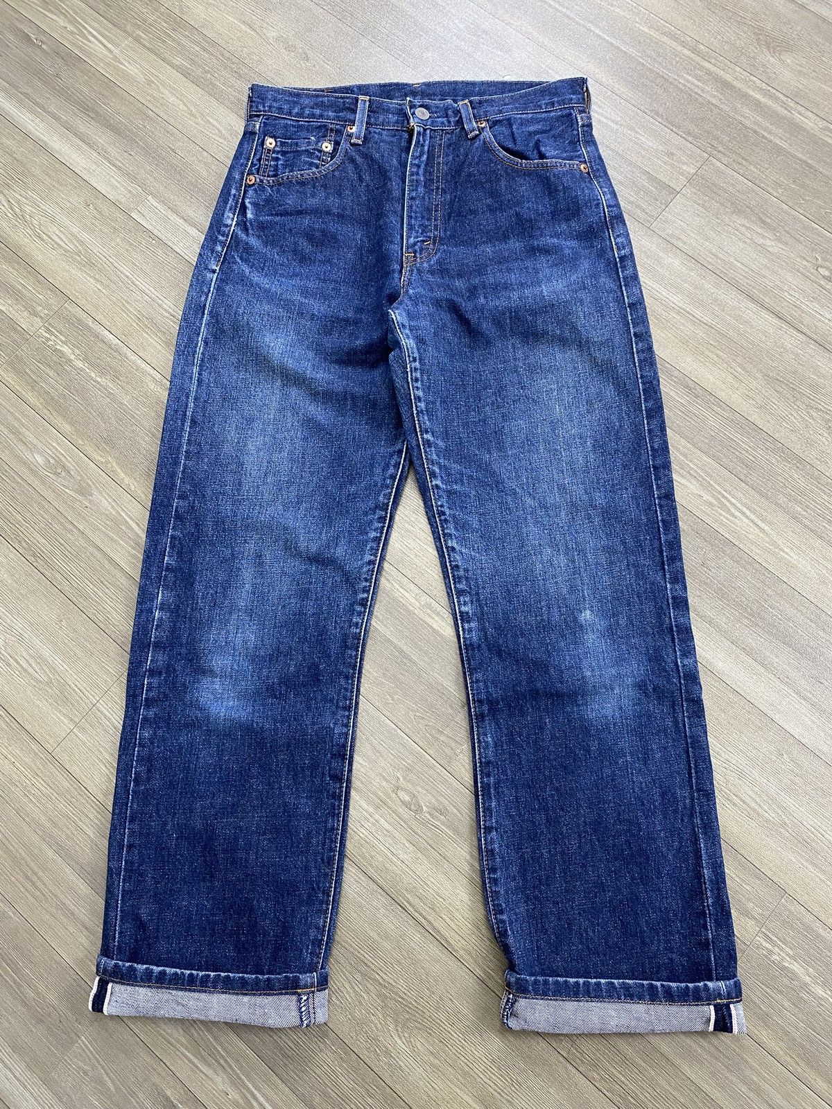 Levi's Vintage Levis 502XX 30x36 Selvedge Straight Fit Blue Jeans Size US 30 / EU 46 - 2 Thumbnail